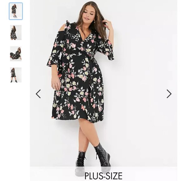 Simply Be wrap dress in print  Size UK 24 - Picture 1 of 4